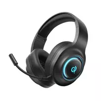 QCY Heroad V200 Tri-Mode Gaming Headset with 7.1 Surround Sound, 240h Battery, and Detachable Microphone - Black