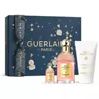 Guerlain  Aqua Allegoria Forte Rosa Rossa Gift Set: 75 ml Eau de Parfum, 75 ml body lotion, and 7.5 ml Eau de Parfum mini.