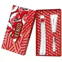 Kenzo Flower By Gift Set: EDP 50 ml, body lotion 75 ml, and EDP miniature 10 ml.