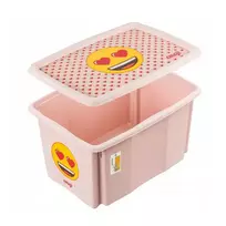Keeeper Box with lid 45L Karolina “Emoji Hearts” 55.5x40x30cm pink