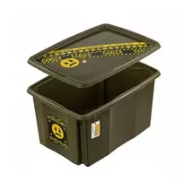 Keeeper Box with lid 45L Karolina “Emoji Danger” 55.5x40x30cm olive color
