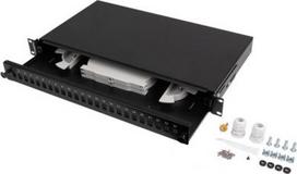 Lanberg Rackmount 19" 1U Fiber Patch panel 24xSC Simplex/24XLC Duplex Black with Accessories | FOP1-24SS-LDB FOP1-24SS-LDB | 5901969430639