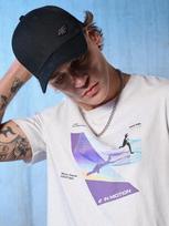 Vyriška kepurė su snapeliu strapback - juoda