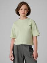 4F T-shirt loose vienspalvis mergaitėms - žalias 134/140 (8-10 metai)