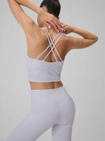 Moteriški crop-top greitai džiūstantys marškinėliai jogai - violetiniai
