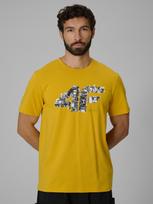 Vyriški T-shirt regular marškinėliai su grafika - geltoni