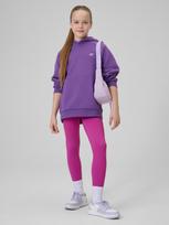 4F Sportinis loose džemperis su gobtuvu mergaitėms - violetinis 122/128 (6-8 metai)