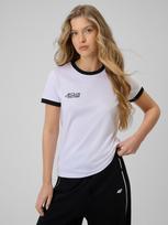 Moteriški T-shirt regular marškinėliai su spauda - balti