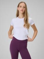 Moteriški T-shirt slim lygus marškinėliai - balti