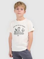 T-shirt regular marškinėliai su spauda berniukams - balti
