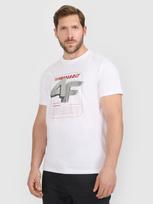 Vyriški T-shirt regular marškinėliai su spauda - balti