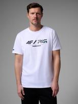 Vyriški T-shirt regular marškinėliai 4F x Robert Lewandowski - balti