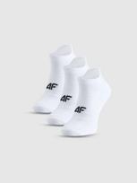 4F Vyriškos treniruočių kojinės iki kulkšnių (3-pack) - baltos 43-46