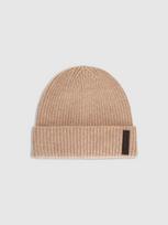 Vyriška beanie vilnonė kepurė - smėlio spalvos