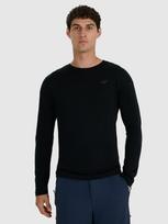Vyriški longsleeve greitai džiūstantys marškinėliai su merino vilna - juodi