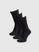 Moteriškos casual kojinės virš kulkšnių (3-pack) - juodos