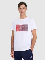 Vyriški T-shirt regular marškinėliai su spauda - balti