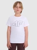 T-shirt regular marškinėliai su spauda berniukams - balti