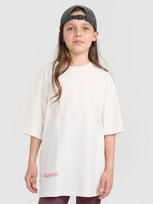 T-shirt oversize marškinėliai su spauda mergaitėms - balti