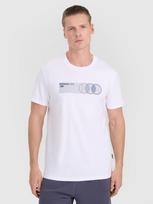 Vyriški T-shirt regular marškinėliai su spauda - balti