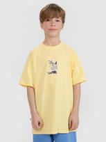 T-shirt oversize marškinėliai su spauda berniukams - geltoni