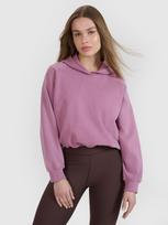 Moteriškas sportinis cropped džemperis su gobtuvu 4F x Anna Lewandowska - rožinis