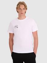 Vyriški T-shirt regular marškinėliai su spauda - balti