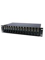 Optinių keitiklių blokas MC-RACK-14PG (14 vietų, 19", 2U, su maitinimu)