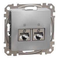Kompiuterinis lizdas 2xRJ45 STP Schneider Sedna SDD113462S (aliuminis)