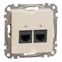 Kompiuterinis lizdas 2xRJ45 UTP Cat.6 Schneider Sedna SDD112462 (kreminis)