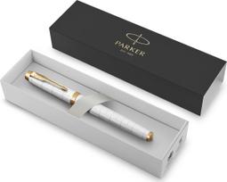 Plunksnakotis Parker IM Premium Pearl GT 2143649, kairiarankiams/dešiniarankiams, aukso sp./balta sp.