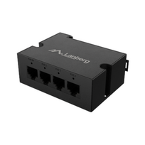 Lanberg Switch PoE Extender 1xIn 3xOut Fast Ethernet Din Rail at 30W metal clips | DIN-FE4-AT-30W