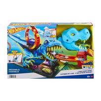 Automobilių trasa Mattel Hot Wheels City T-Rex Chomp Down HNP77, įvairių spalvų