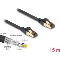 Delock DeLOCK RJ-45 tinklo kabelis Cat.6a S/FTP, su Cat.7 žaliu kabeliu (black, 15 metrų, 600 MHz, tinkamas pramoniniam ir lauko naudojimui) | 80253 | 4043619802531