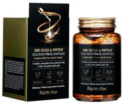 Daugiafunkcinis serumas su auksu ir peptidais Farm Stay 24K Gold & Peptide Solution Prime Ampoule, 250 ml