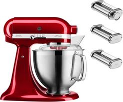 KitchenAid Mikseris Artisan 185 karamelės raudonumo su makaronų priedais