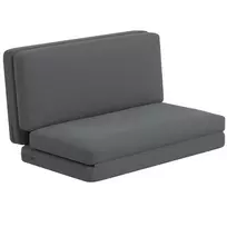 Grindų sofa "3-in-1" sulankstoma aksomo išvaizdos sofa-lova, iki 240 kg, tamsiai pilka