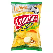 Bulvių traškučiai CRUNCHIPS X-CUT sūrio ir svogūnų skonio, 130 g