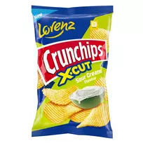 Bulvių traškučiai CRUNCHIPS X-CUT grietinės skonio, 130 g