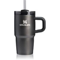Stanley Quencher H2.O Fluted Tumbler nerūdijančiojo plieno puodelis su šiaudeliu mažas Black PVD 590 ml