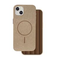 Itin plonas blizgus magnetinis dėklas telefonui iPhone 13 6,1" rudas