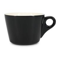 Juodos spalvos iš porceliano puodelis latte kavai 280 ml Barista – BonBistro