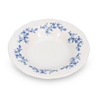 Baltos spalvos/mėlynos spalvos sriubos iš porceliano lėkštė ø 23,5 cm Retro – BonBistro