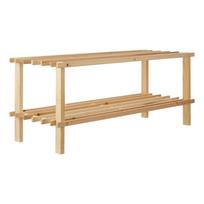 Šviesios natūralios spalvos iš kėnio masyvo spintelė batams 74x30x27 cm Parker – Premier Housewares