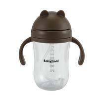 Gertuvė su silikoniniu šiaudeliu BabyTrold 22-40DS300, 300 ml, 6+ mėn., 8 cm, plastikas/silikonas, ruda sp.
