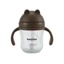 Gertuvė su silikoniniu šiaudeliu BabyTrold 22-40DS220, 220 ml, 6+ mėn., 8 cm, plastikas, ruda sp.