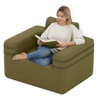 Pripučiama sofa tamsiai žalia