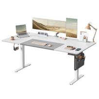 Elektrinis reguliuojamo aukščio rašomasis stalas 180 x 80 x (72-120) cm, baltas
