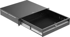 Caymon CAYMON RD220L/B Stalčius su užraktu 19" 2U stelažų spintelėms, juoda versija