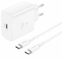 Foneng EU62 USB-C 45W maitinimo įkroviklis + USB-C laidas (baltas)